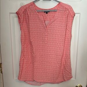 Nicole Miller Coral Patterned Blouse